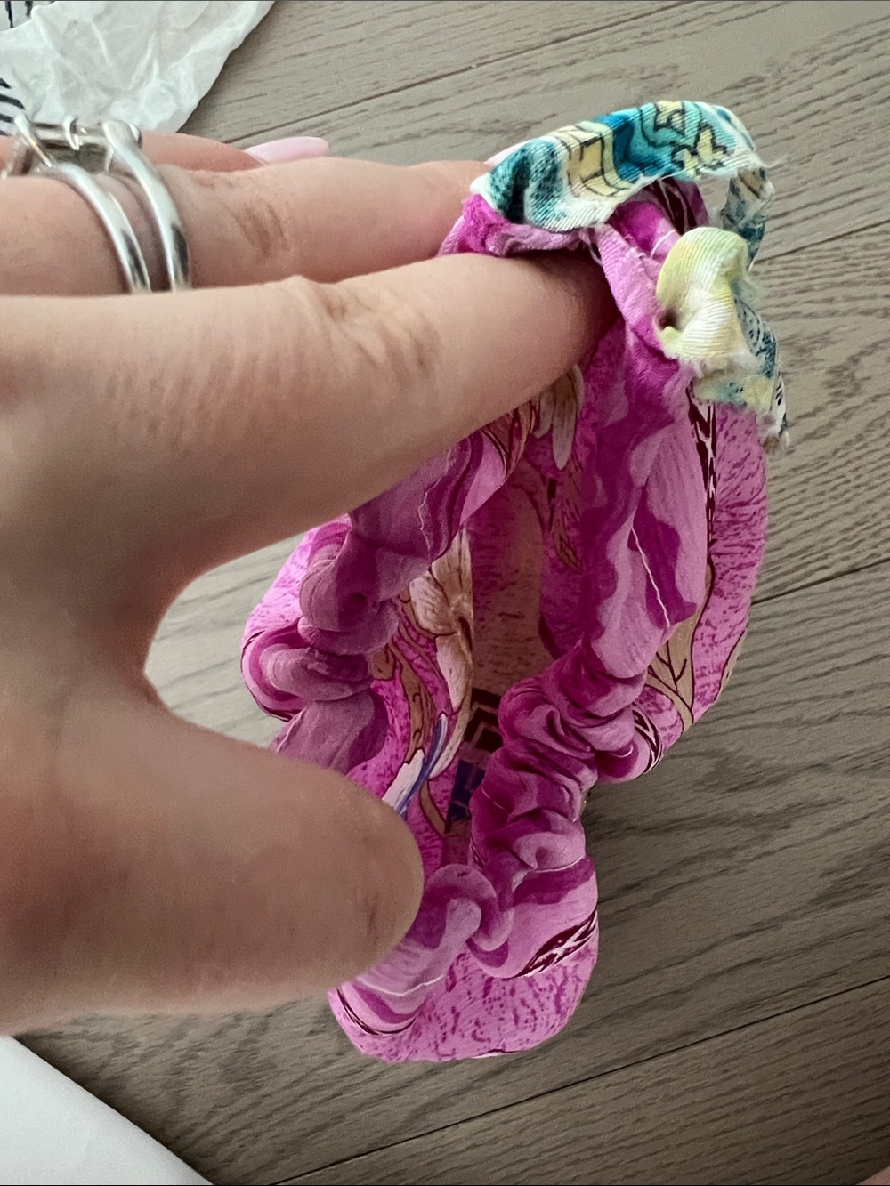 Floral Drawstring Pouch - Pink - Picture 5 of 5